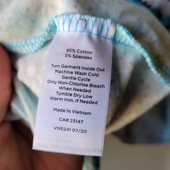 Talbots Blue Paisley Bateau Neck Size PXL 3/4 Sleeve Imported NEW Multicolor - Picture 7 of 9